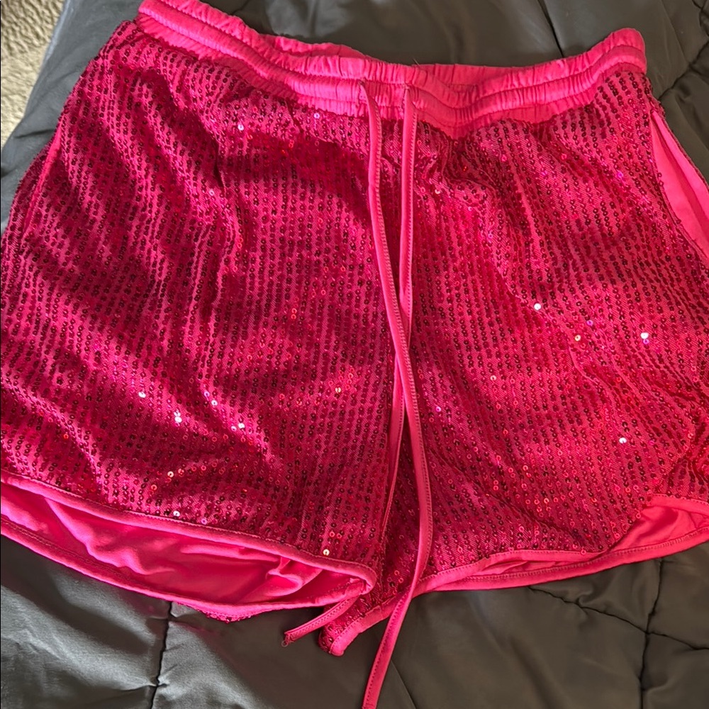 Sparkling Pink Sequin Shorts